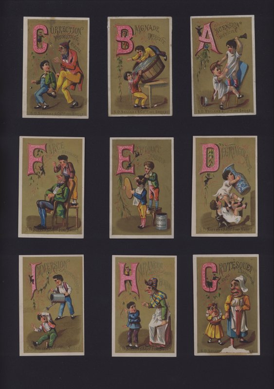 Franska komiska alfabetet (färg litho) av French School