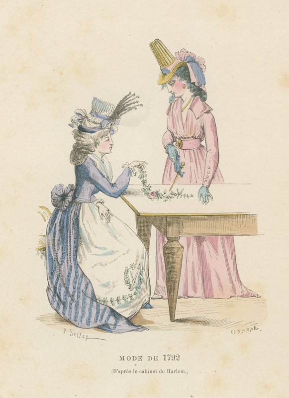 Franskt mode från 1792 av French School