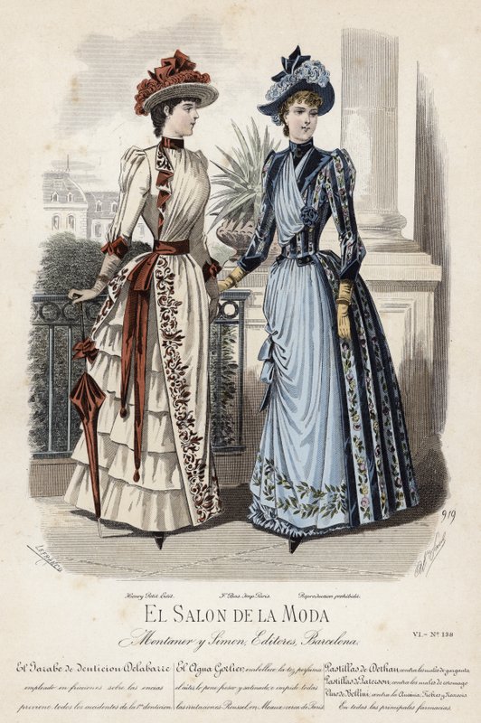 Fransk modetallrik, sent 1800-tal av French School
