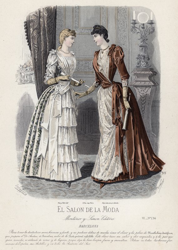 Fransk modetallrik, sent 1800-tal av French School
