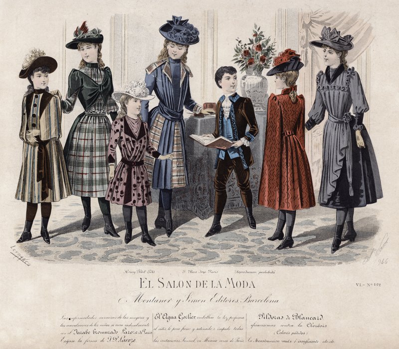 Fransk modetallrik, sent 1800-tal av French School