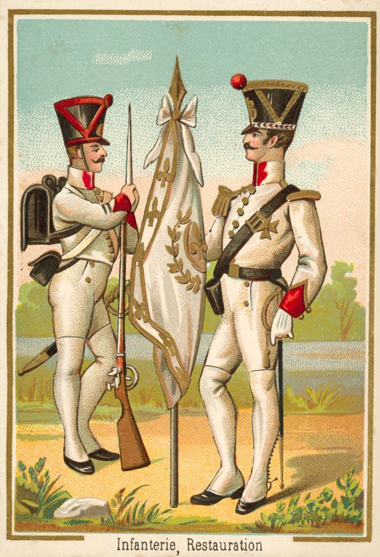 Franskt infanteri av restaureringen (chromolitho) av French School