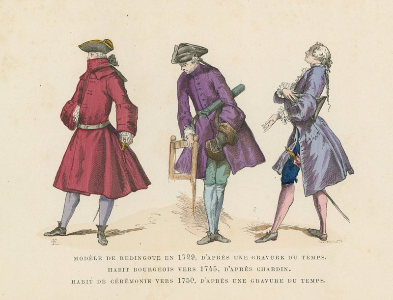Franskt herrmode, 1700-tal av French School
