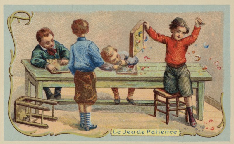 Spel om tålamod (chromolitho) av French School