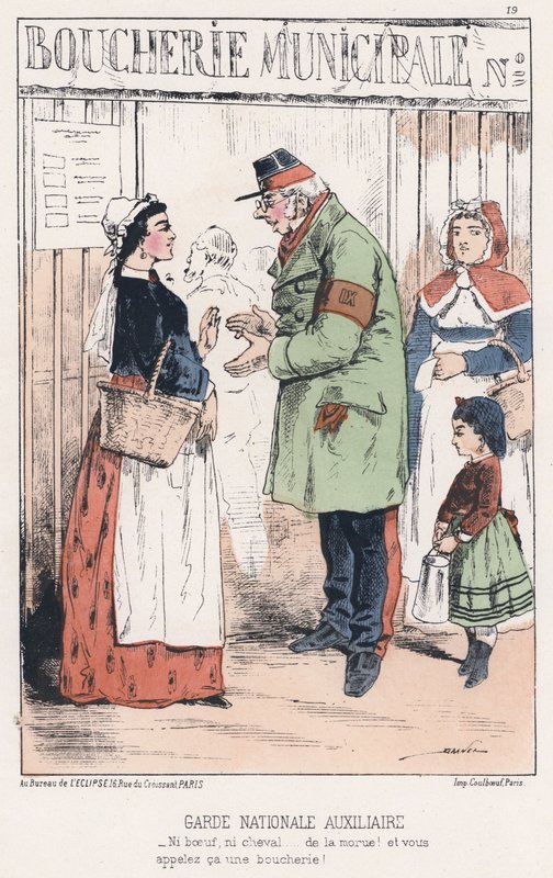 Auxiliary National Guard (färgad gravyr) av French School