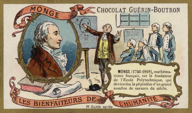 Gaspard Monge, fransk matematiker (chromolitho) av French School