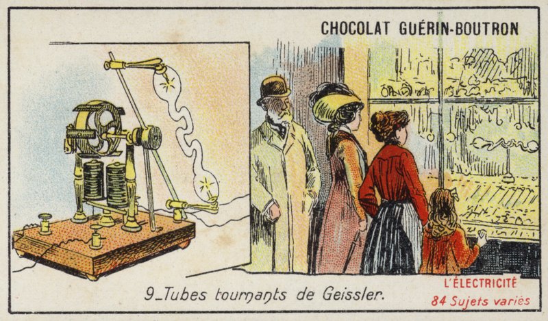 Geissler-rör (chromolitho) av French School