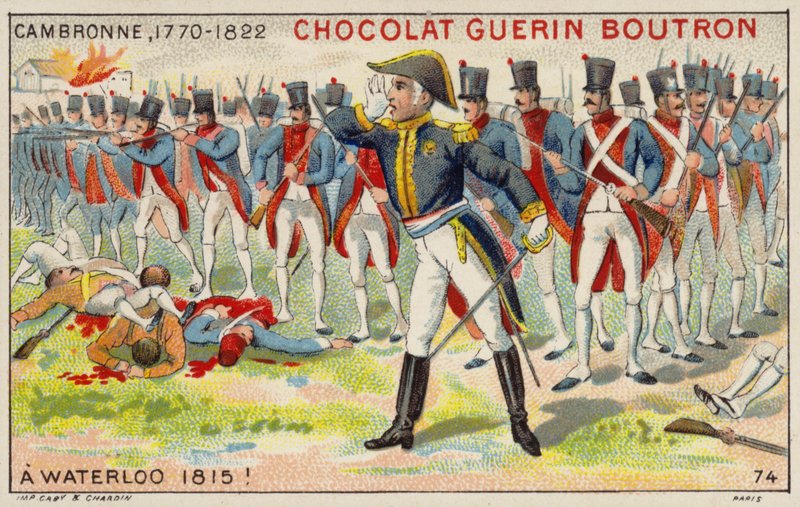 General Cambronne i slaget vid Waterloo av French School