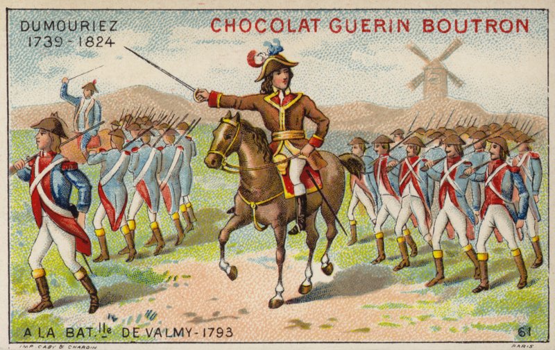 General Dumouriez i slaget vid Valmy av French School