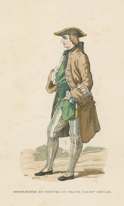 Gentleman i jaktklänning, 1700-tal av French School