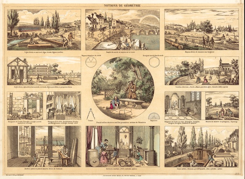 Geometri (färg litho) av French School