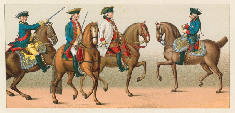 Tyskland XVIIIth Cent Kostym av French School
