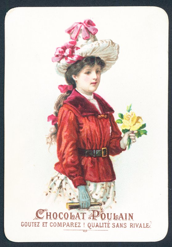 Flicka med blommor av French School