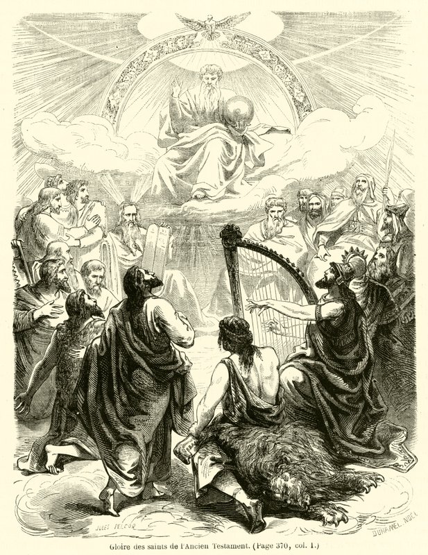 Glory of the Saints i Gamla testamentet (gravyr) av French School