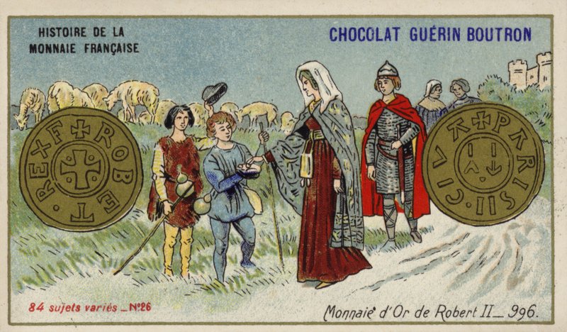 Guldmynt av Robert II, 996 (chromolitho) av French School