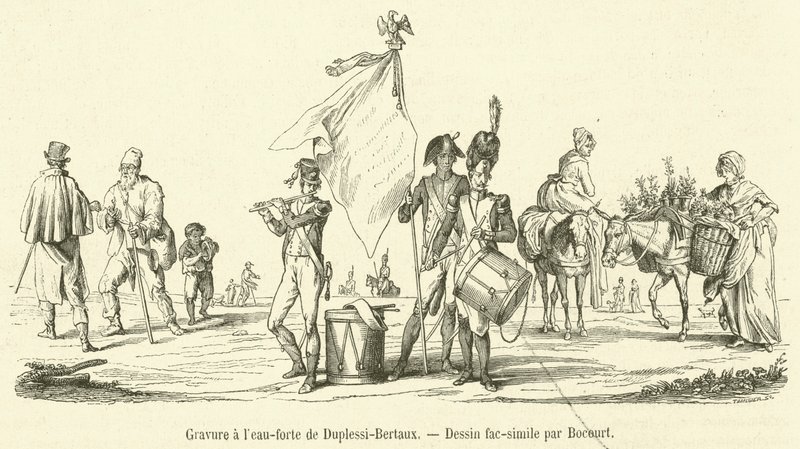 Etsning av Duplesi-Bertaux (gravyr) av French School
