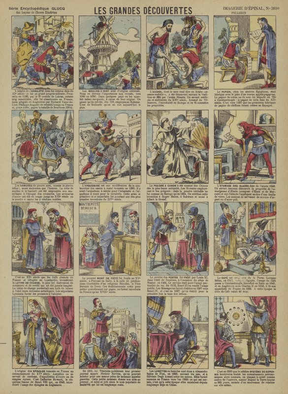 Stora upptäckter (färg litho) av French School