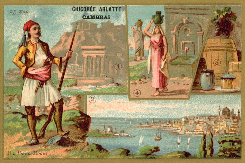 Grekland (chromolitho) av French School