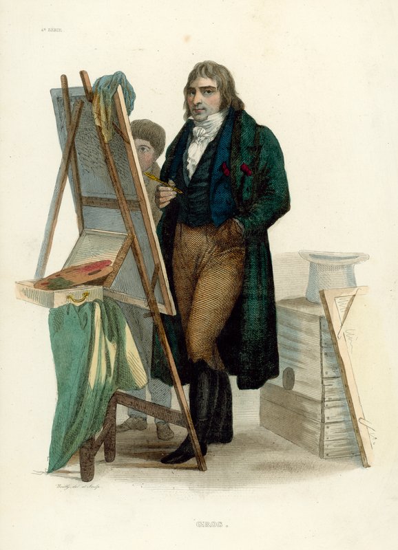 Gros (färgad gravyr) av French School