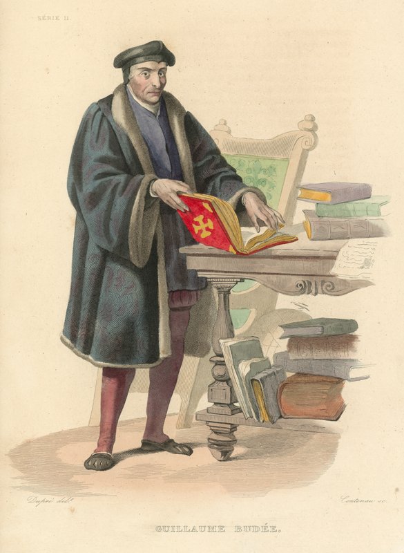 Guillaume Budee (färgad gravyr) av French School
