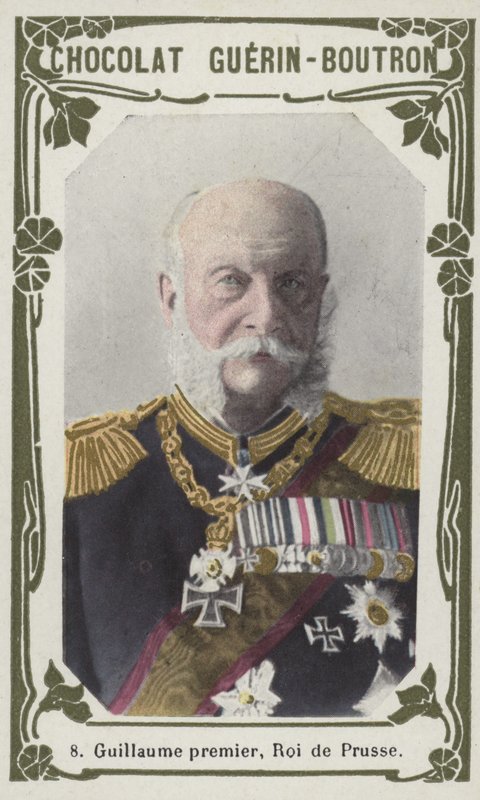 Vilhelm I, kung av Preussen (färgat foto) av French School