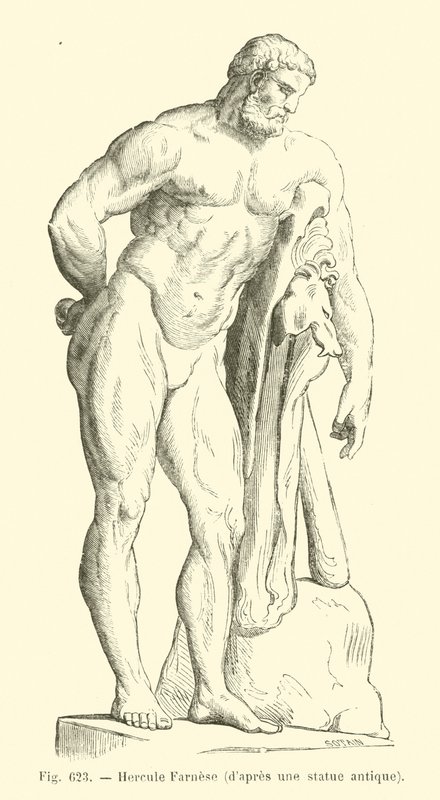 Hercule Farnese (gravyr) av French School