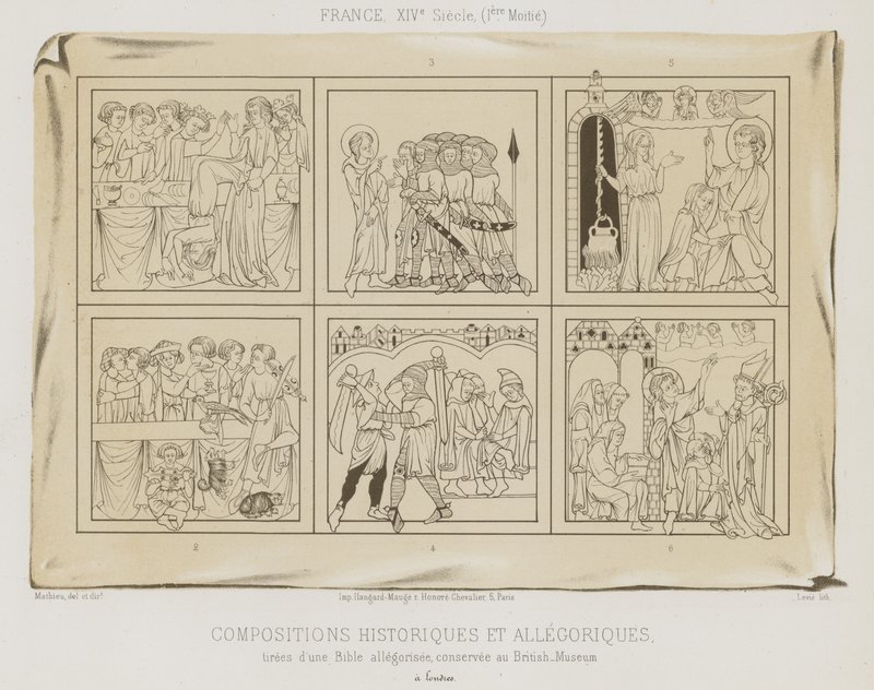 Historiska och allegoriska kompositioner av French School