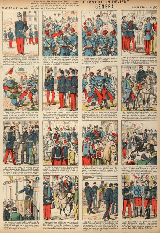 Hur man blir en general (färgad gravyr) av French School