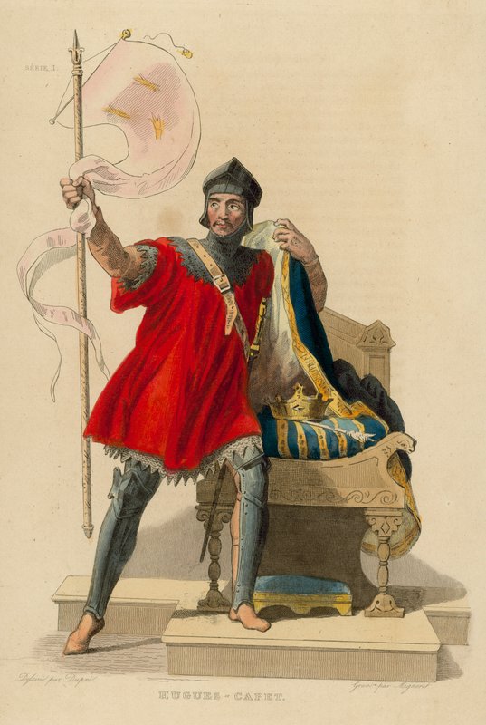 Hugues-Capet (färgad gravyr) av French School