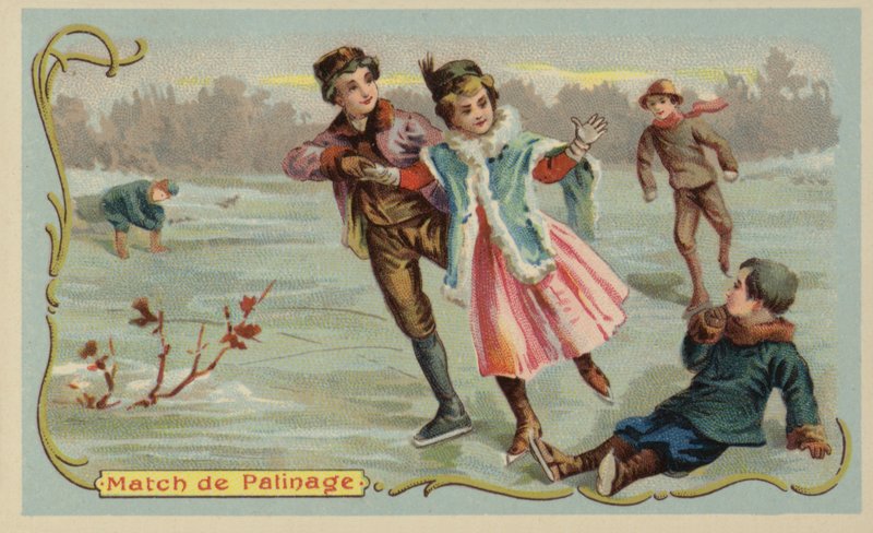 Skridskoåkning (chromolitho) av French School