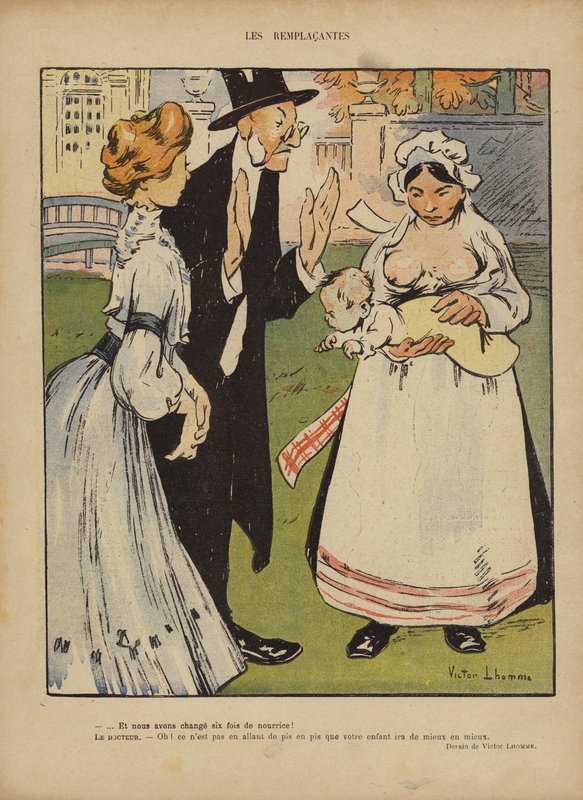 Illustration för Le Rire (färg litho) av French School