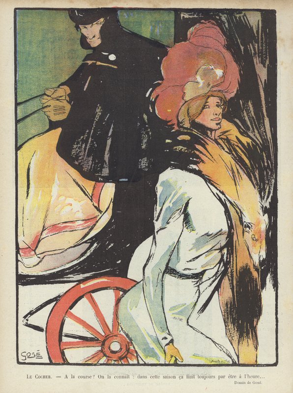 Illustration för Le Rire (färg litho) av French School