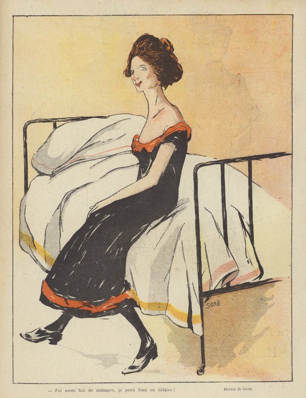 Illustration för Le Rire (färg litho) av French School