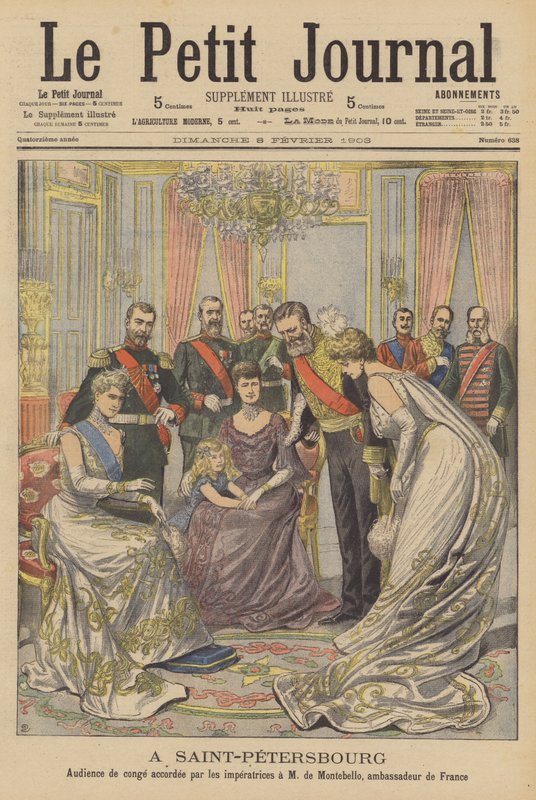I St Petersburg (färg litho) av French School