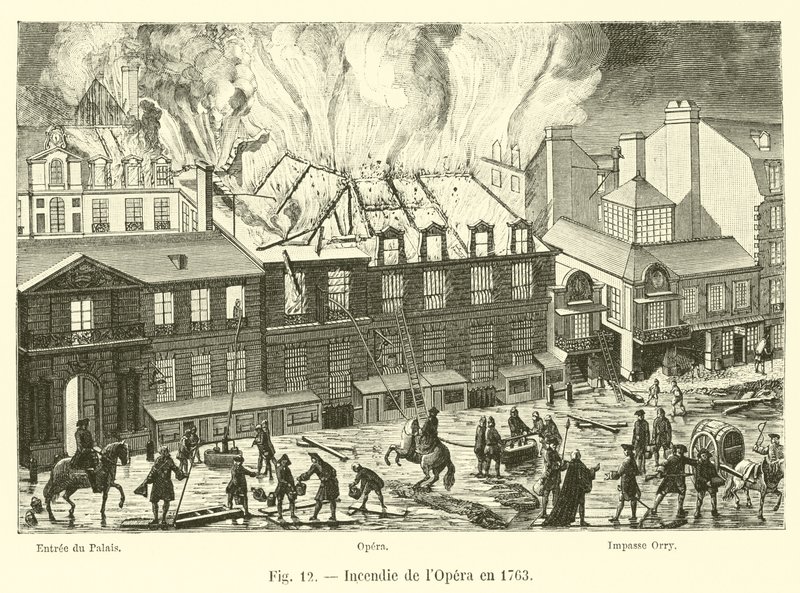 Brand på operan 1763 av French School
