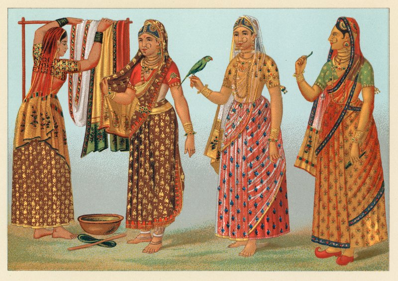 Indien kostym av French School