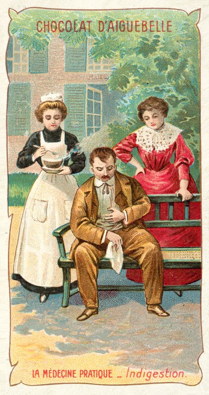 Matsmältningsbesvär (chromolitho) av French School