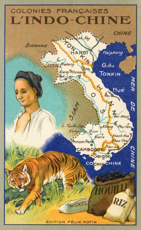 Indokina (chromolitho) av French School