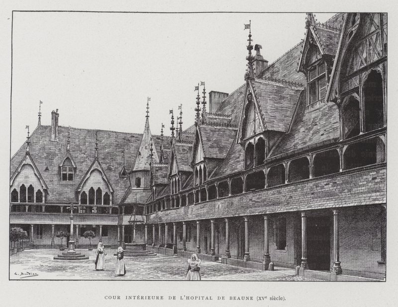 Hospices de Beaunes innergård av French School