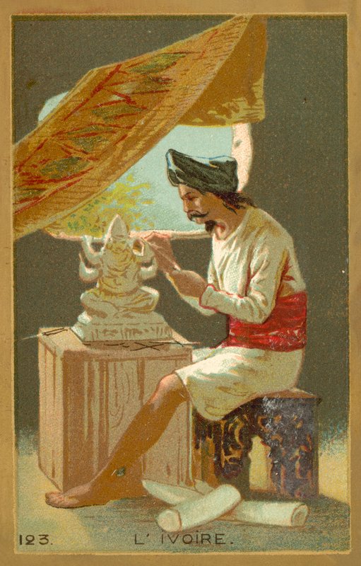 Elfenben (chromolitho) av French School