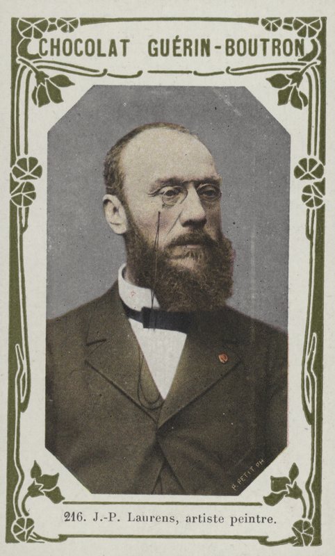 J-P Laurens, målare (färgat foto) av French School