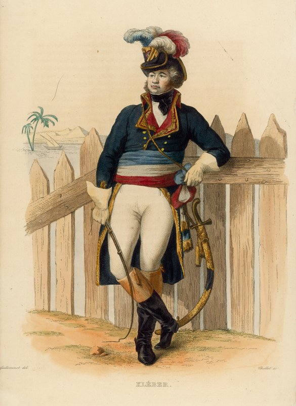Jean-Baptiste Kleber (färgad gravyr) av French School