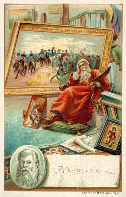 Jean Louis Ernest Meissonier, fransk målare (chromolitho) av French School