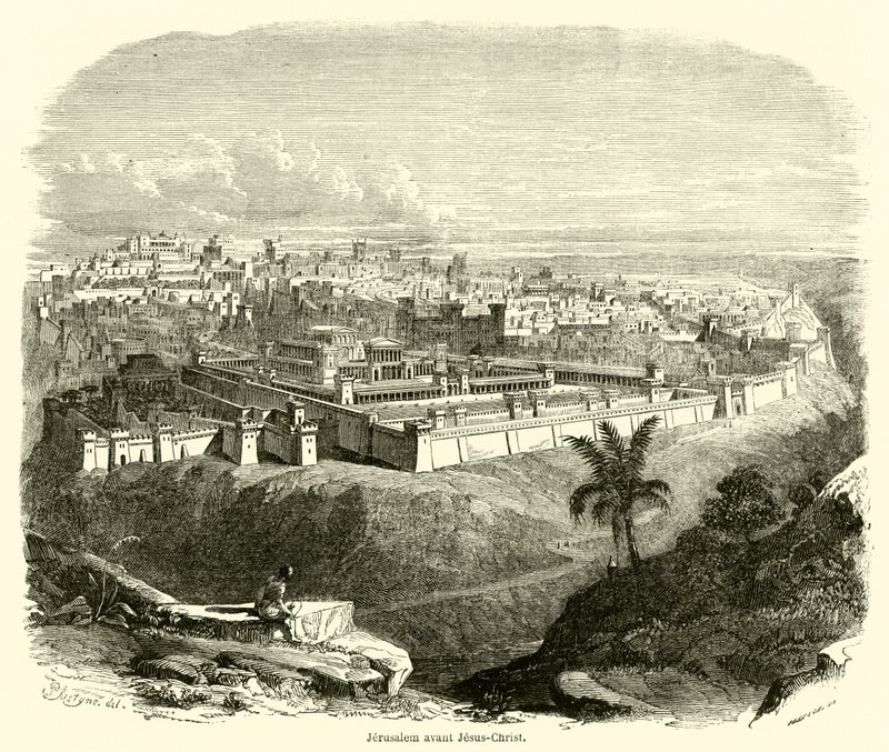Jerusalem avant Jesus-Kristus (gravyr) av French School