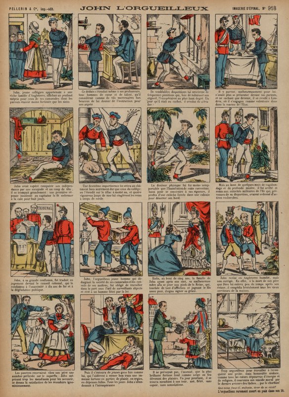 Johannes den stolte (färgad gravyr) av French School