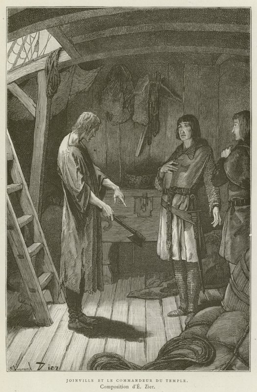 Joinville And The Commander Of The Temple (gravyr) av French School