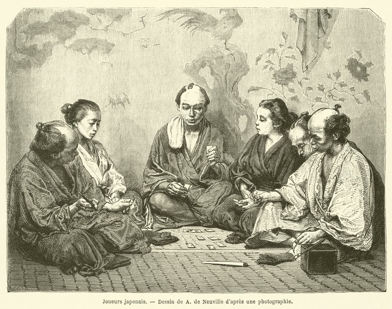 Japanska spelare (gravyr) av French School
