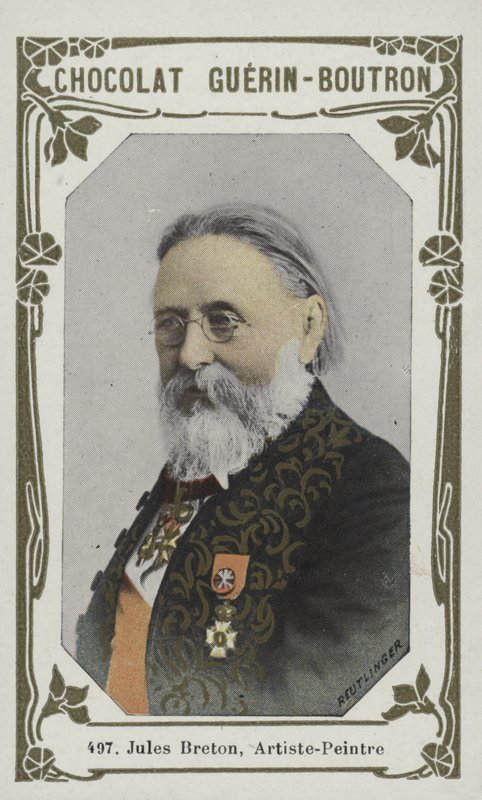 Jules Breton, målare (färgad bild) av French School