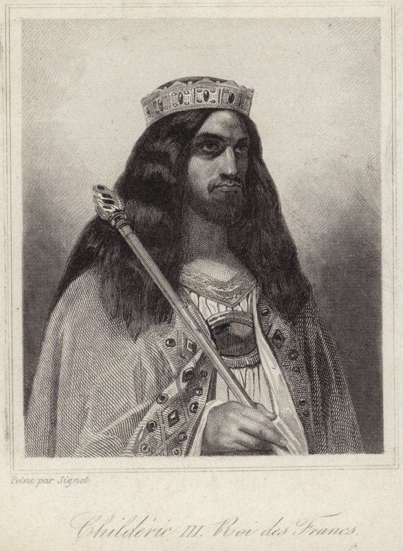 Kung Childeric III av frankerna av French School