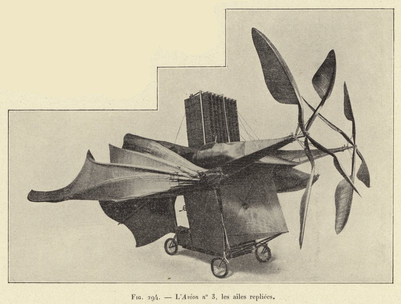 Flygplan nr 3, vingarna vikta (gravyr) av French School